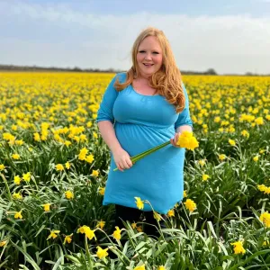 Petite Blue Dress ( Pull down to breastfeed)