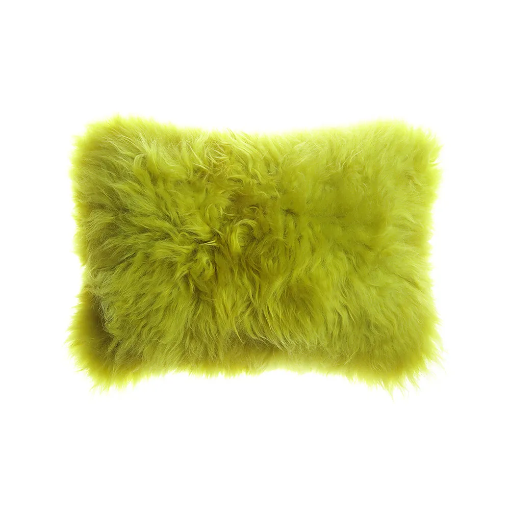 Pistachio Sheepskin Lumbar Pillow