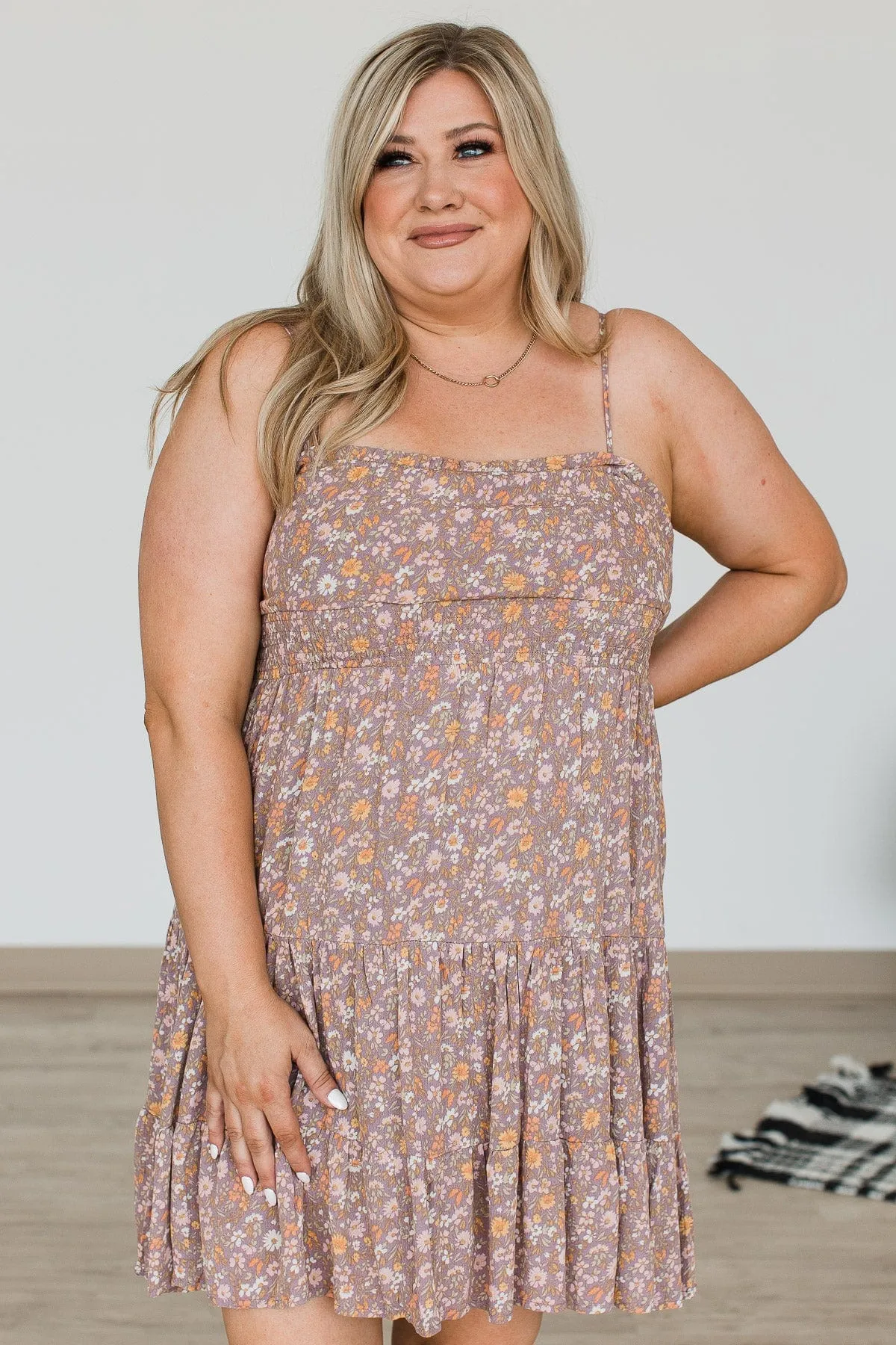 Put A Ring On It Smocked Dress- Dusty Lavender