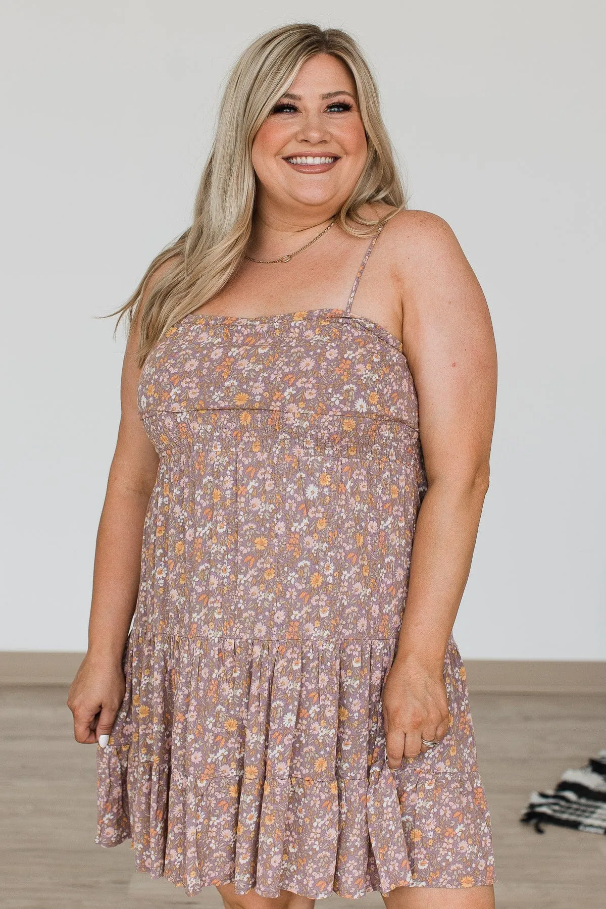 Put A Ring On It Smocked Dress- Dusty Lavender