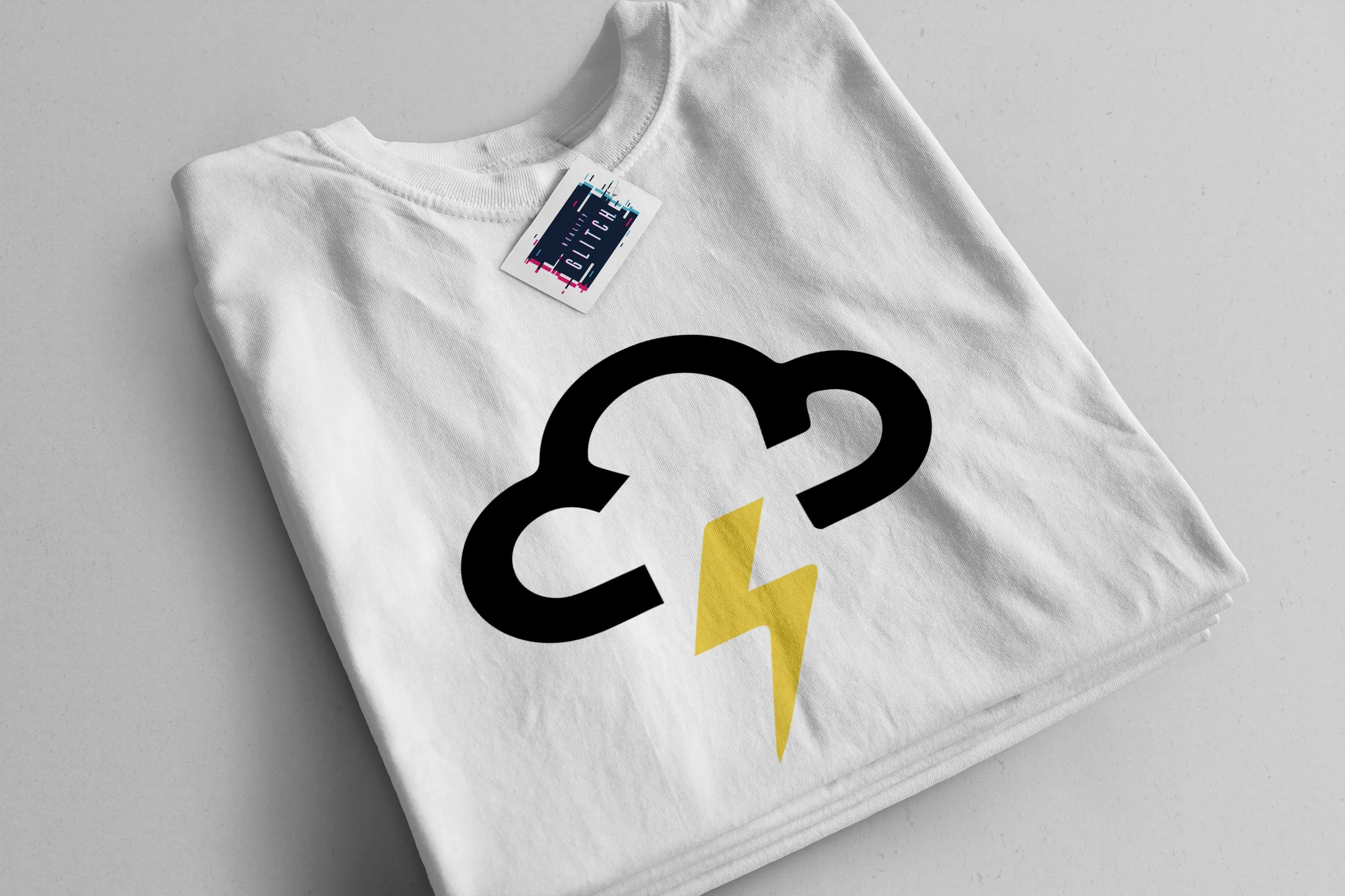 Reality Glitch Lightning Strike Weather Symbol Mens T-Shirt