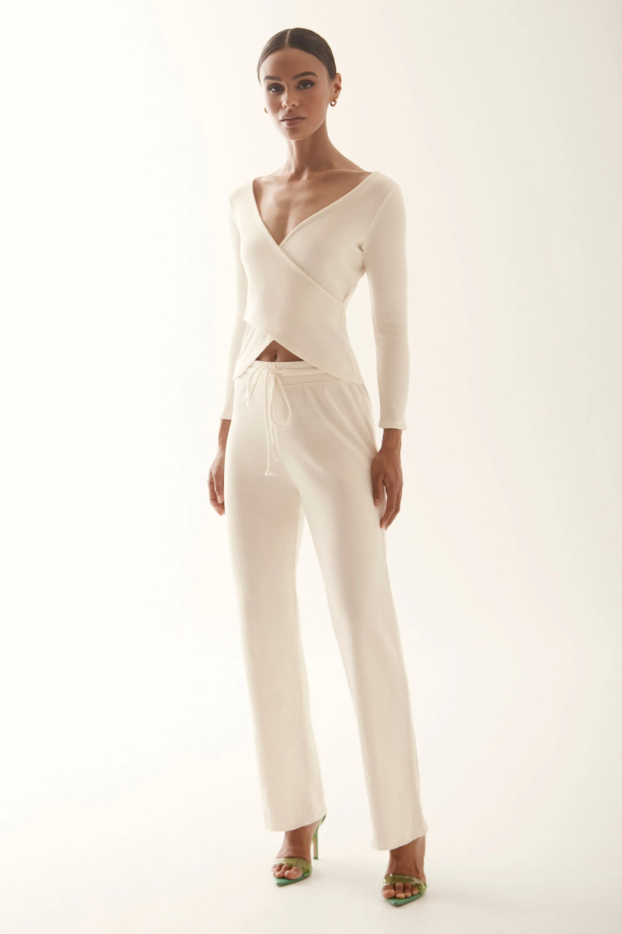Ribbed Wrap Long Sleeve