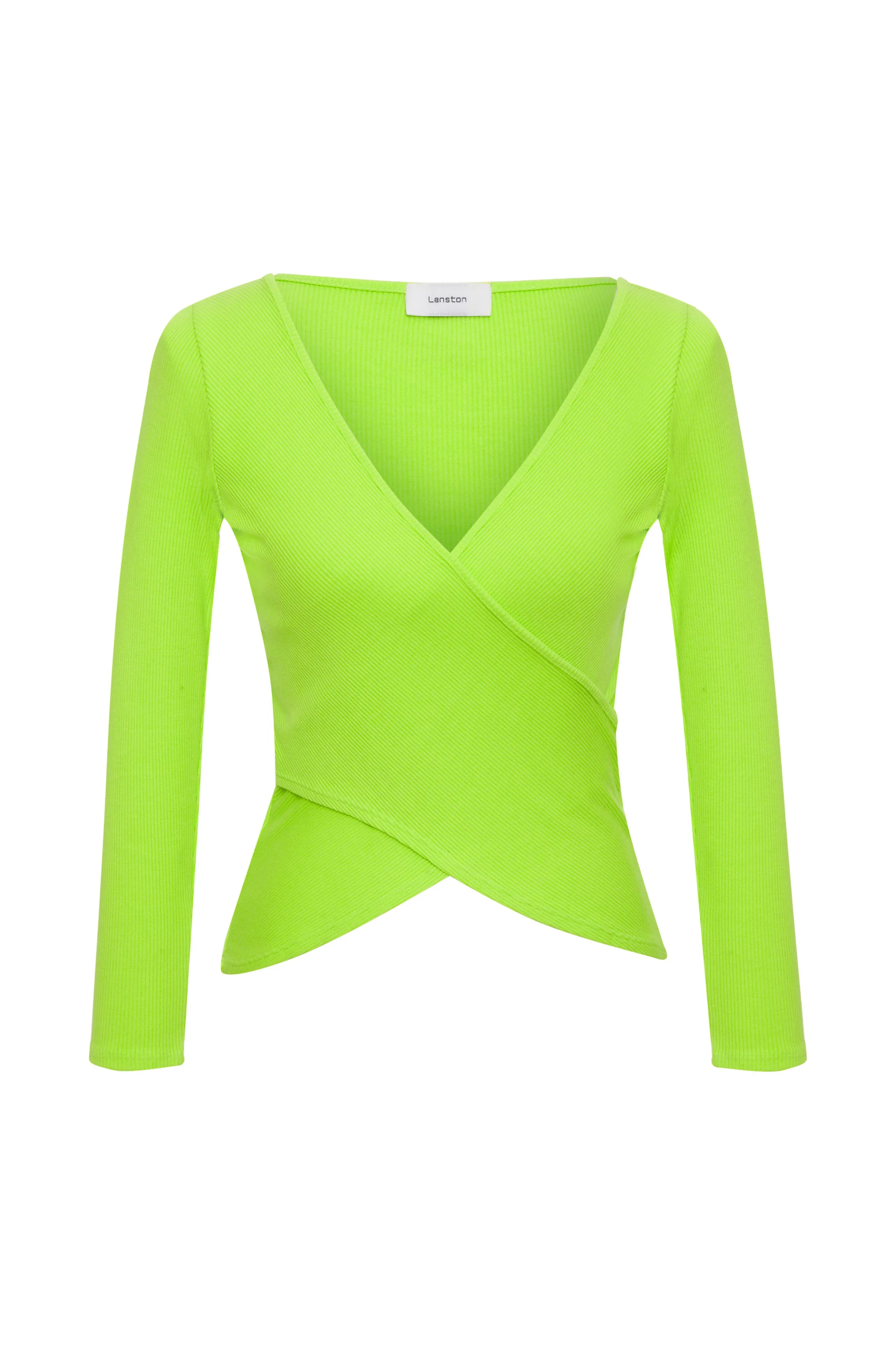 Ribbed Wrap Long Sleeve