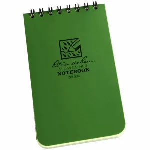 Rite in the Rain Top Spiral Waterproof Notebook Green 3" x 5"
