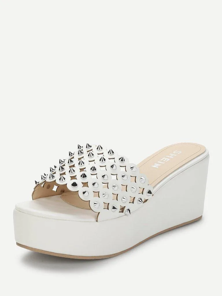 Rivet Cut Out Sandals