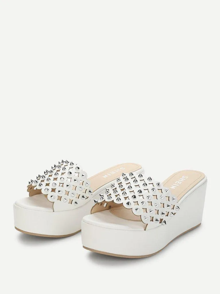 Rivet Cut Out Sandals