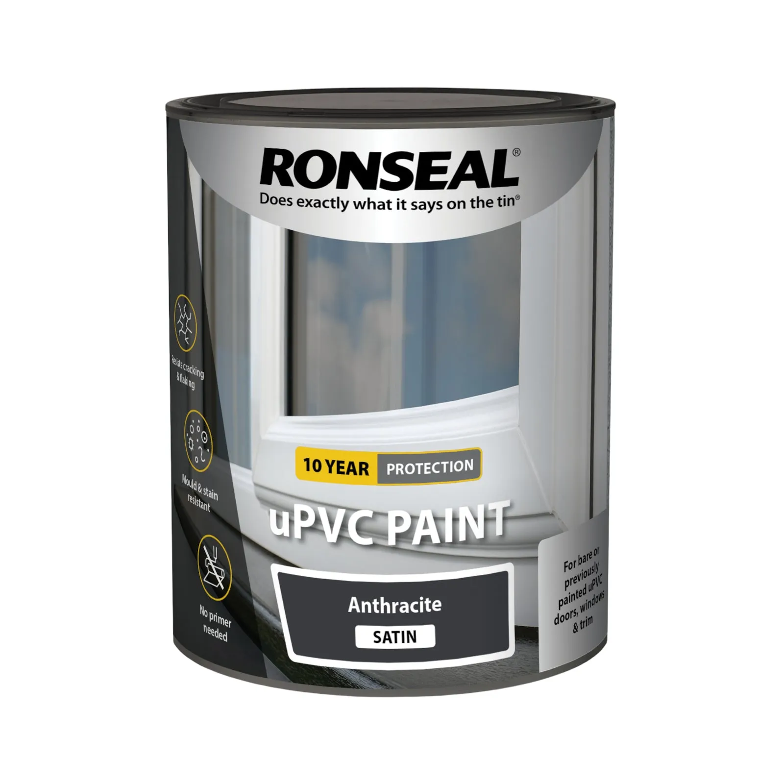 RONSEAL UPVC PAINT ANTHRACITE SATIN 750ML