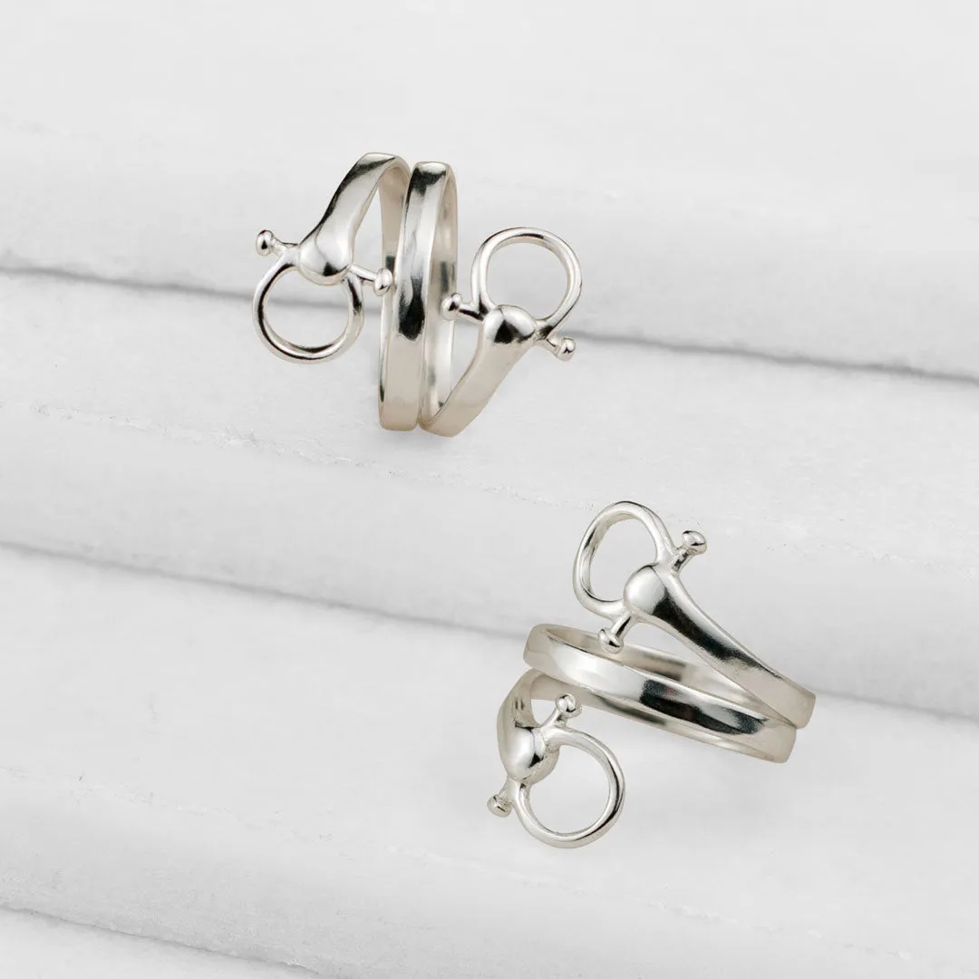 Sandro - Elegant Spiral Design and Sterling Silver Horse Bit Ring