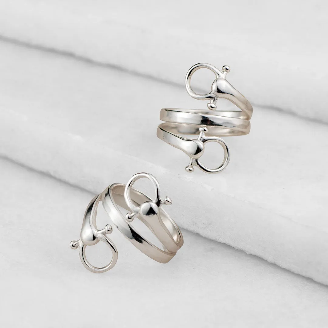 Sandro - Elegant Spiral Design and Sterling Silver Horse Bit Ring