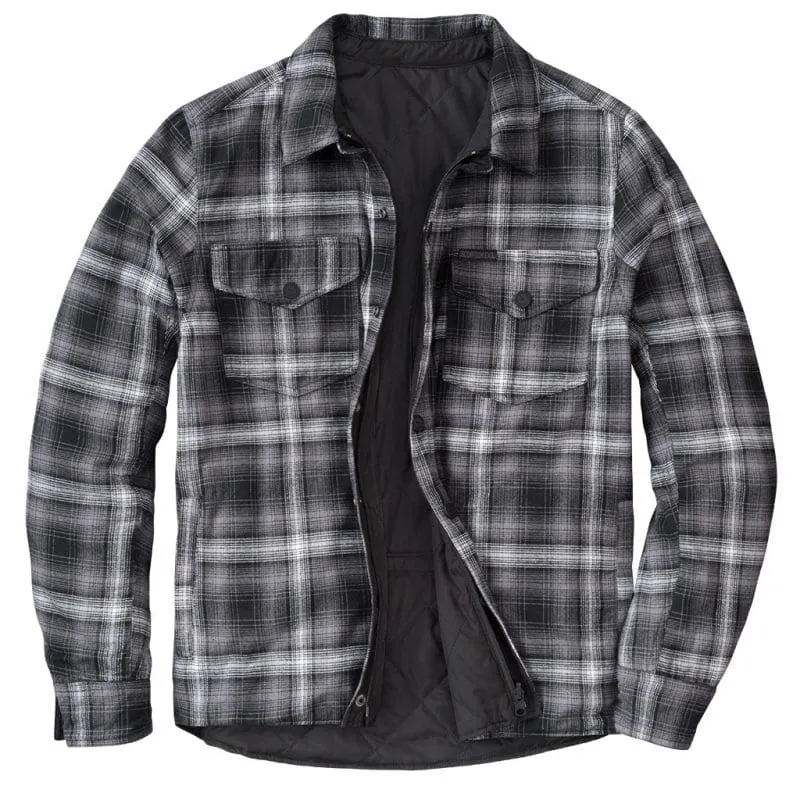 Scorpion EXO Morpheus Reversible Motorcycle Jacket Black/Plaid Grey