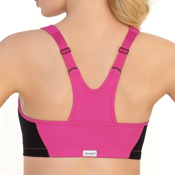 Set of 3! 32D Glamorise SPORT Bra (DOUBLE-LAYER) Wicking (HIGH-IMPACT) PINK NEW