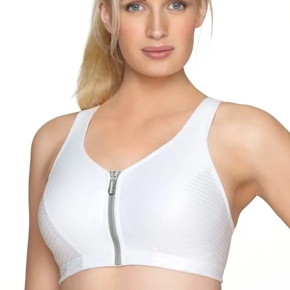 Set of 3! 32DD Glamorise SPORT Bra (DOUBLE-LAYER) Wicking HIGH-IMPACT WHITE NEW