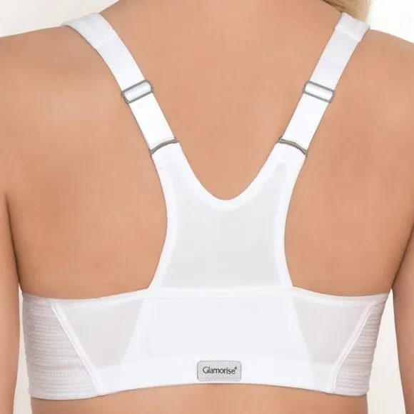 Set of 3! 32DD Glamorise SPORT Bra (DOUBLE-LAYER) Wicking HIGH-IMPACT WHITE NEW