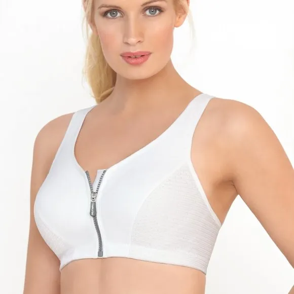 Set of 3! 32DD Glamorise SPORT Bra (DOUBLE-LAYER) Wicking HIGH-IMPACT WHITE NEW