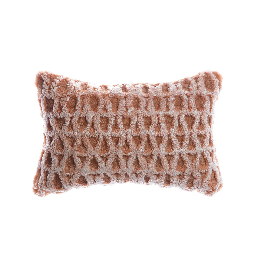 Shearling Amanda Salmon Melange Lumbar Pillow