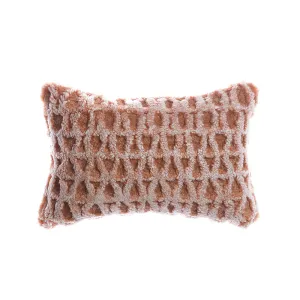 Shearling Amanda Salmon Melange Lumbar Pillow