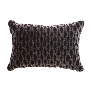 Shearling Curves Charcoal Melange Lumbar Pillow