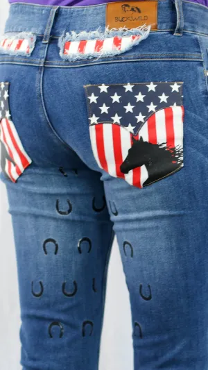 Signature Mid-Waist Breech | Western Boot Cut Jean Breech | American Flag