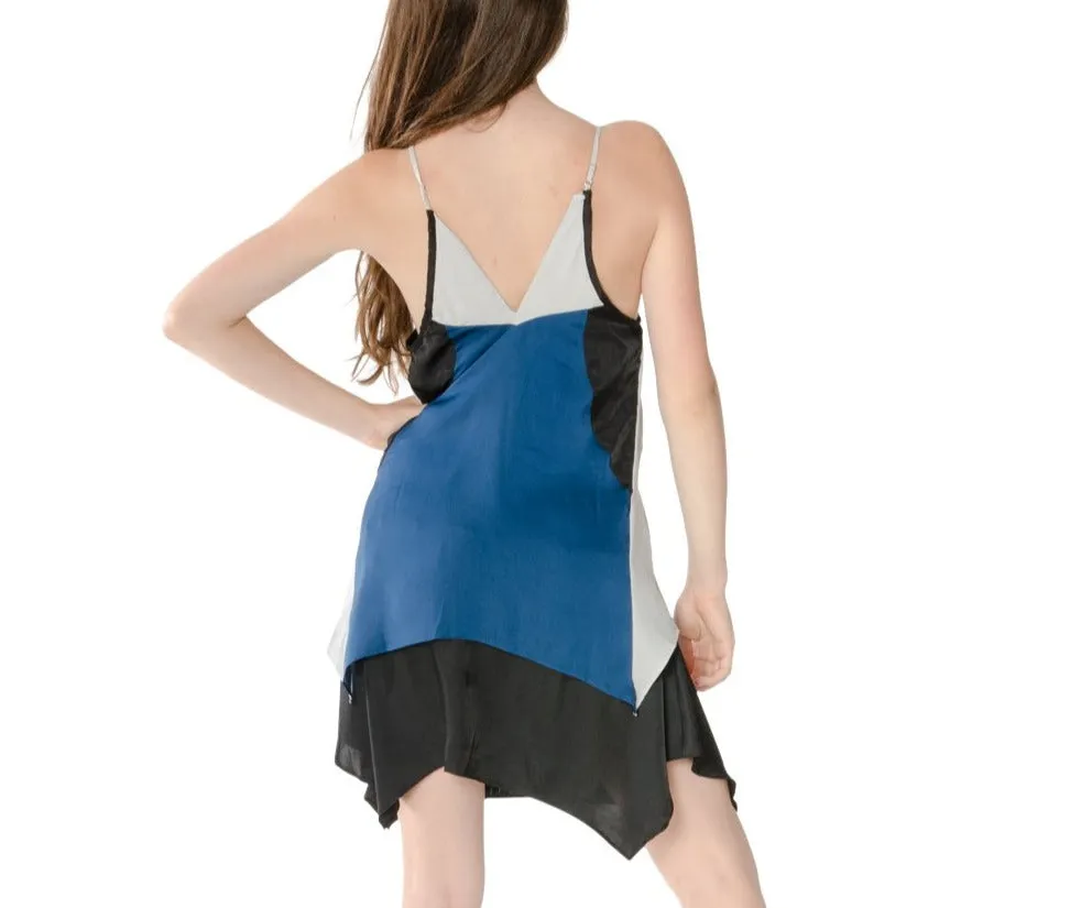 Silver Lining Tiered Handkerchief Hem Dress