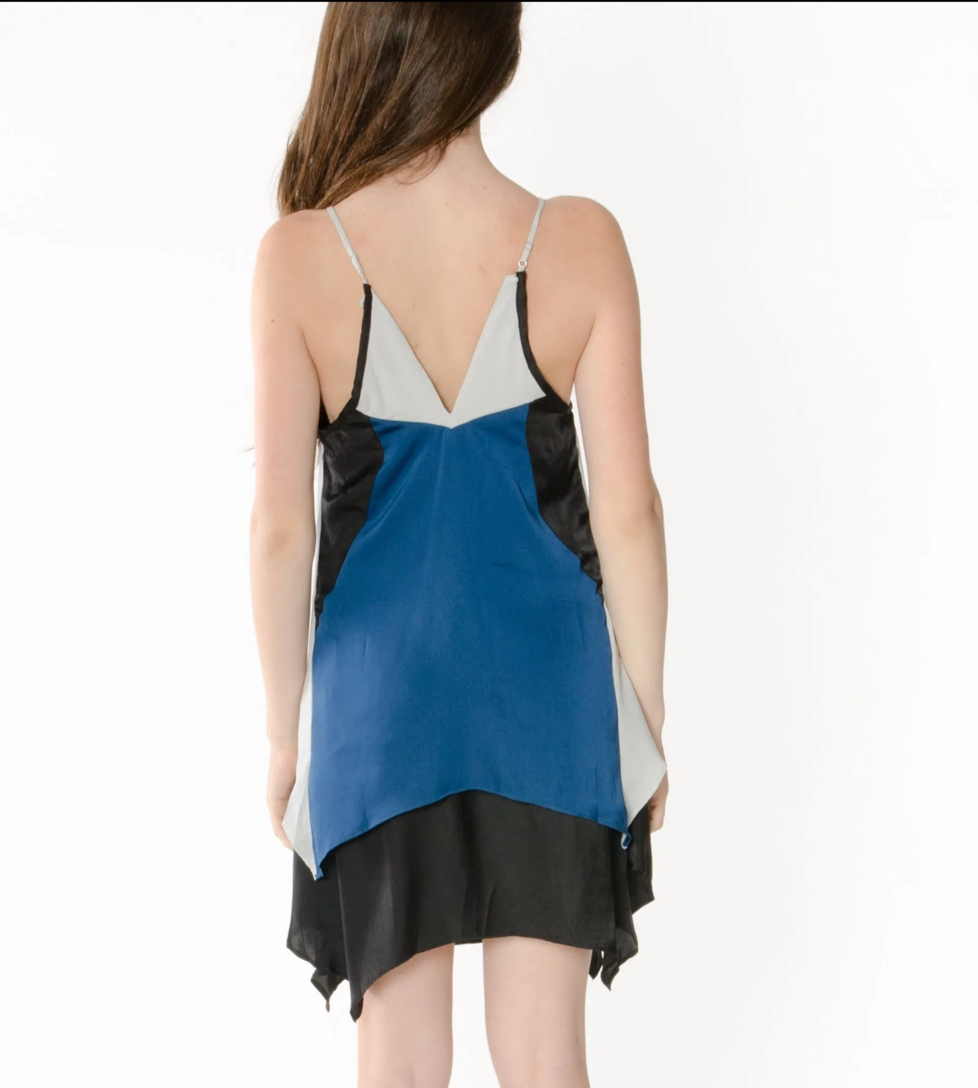 Silver Lining Tiered Handkerchief Hem Dress