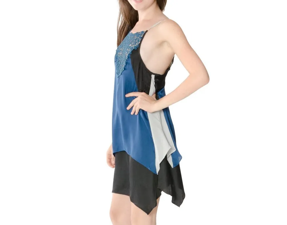 Silver Lining Tiered Handkerchief Hem Dress