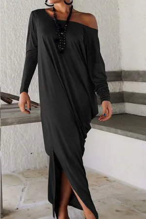 Slim Solid Color Maxi Dress