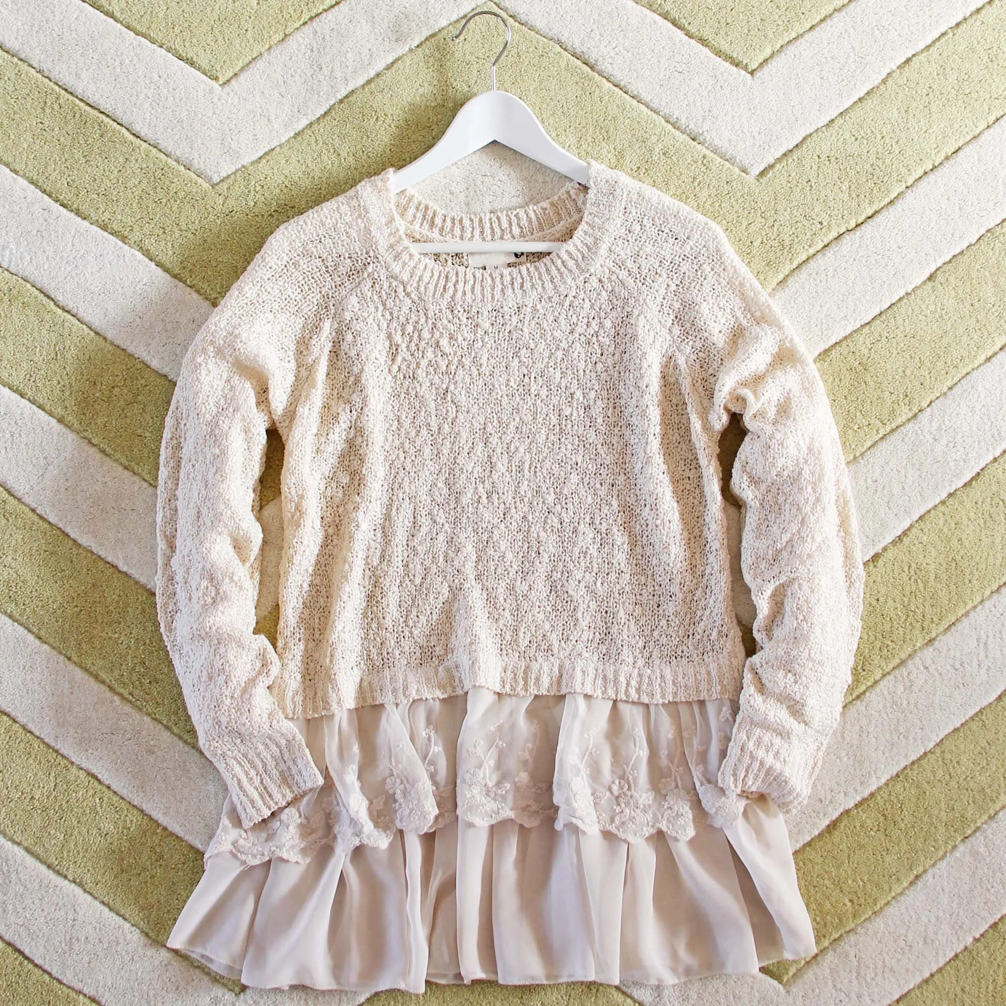 Snowflake Boyfriend Sweater in Cream