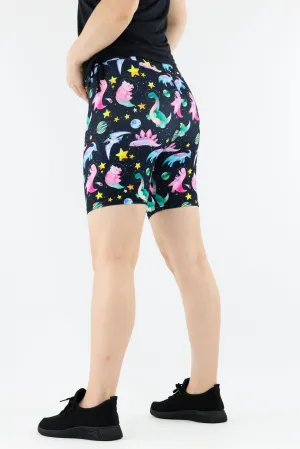 Space Dinosaurs - Casual Mid Shorts