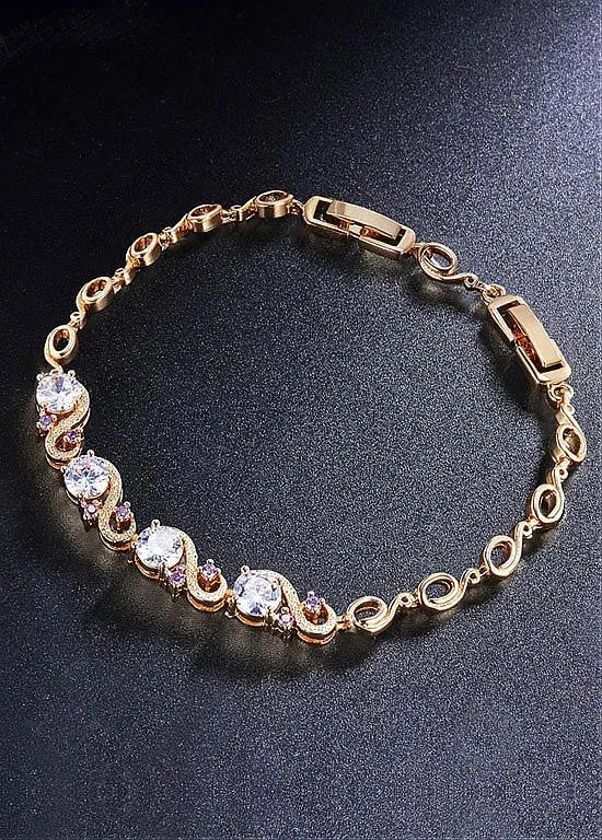 Sparkle 18K Gold Plated Alloy Bracelet