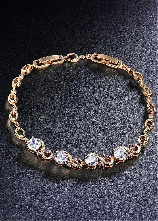 Sparkle 18K Gold Plated Alloy Bracelet