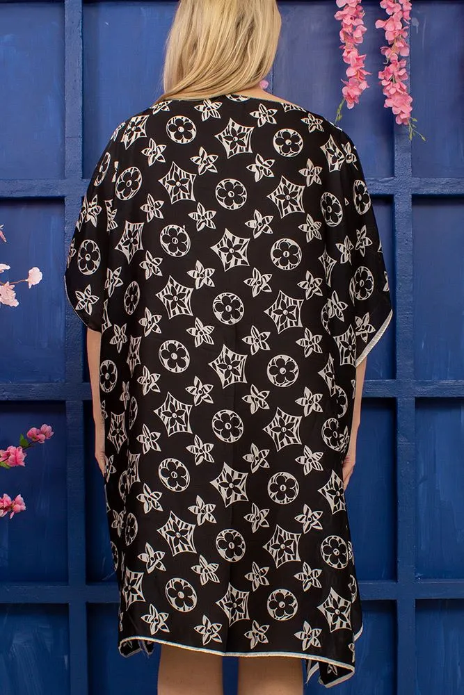Star Print Viscose Kaftan