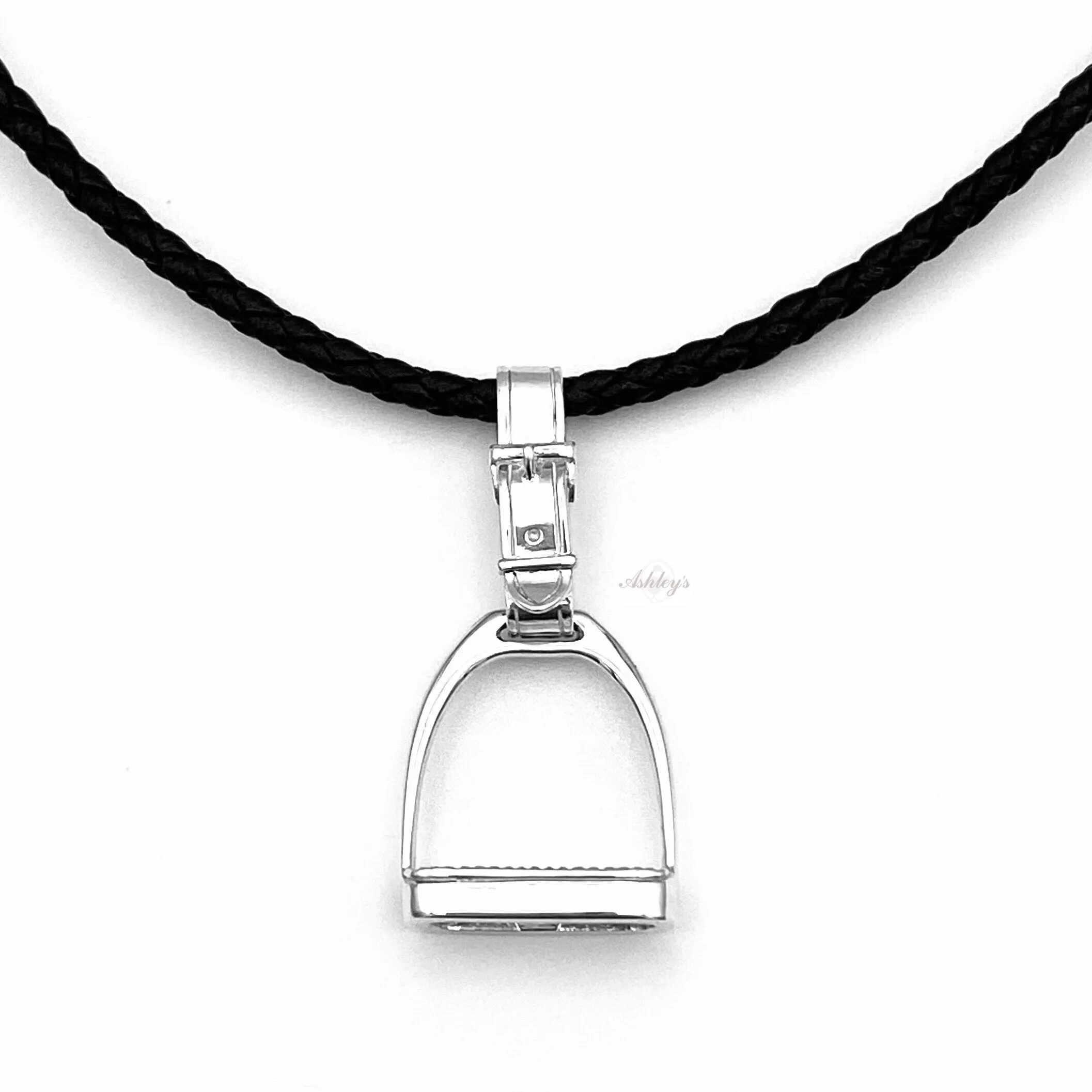 Stirrup Necklace, Sterling Silver (Large)