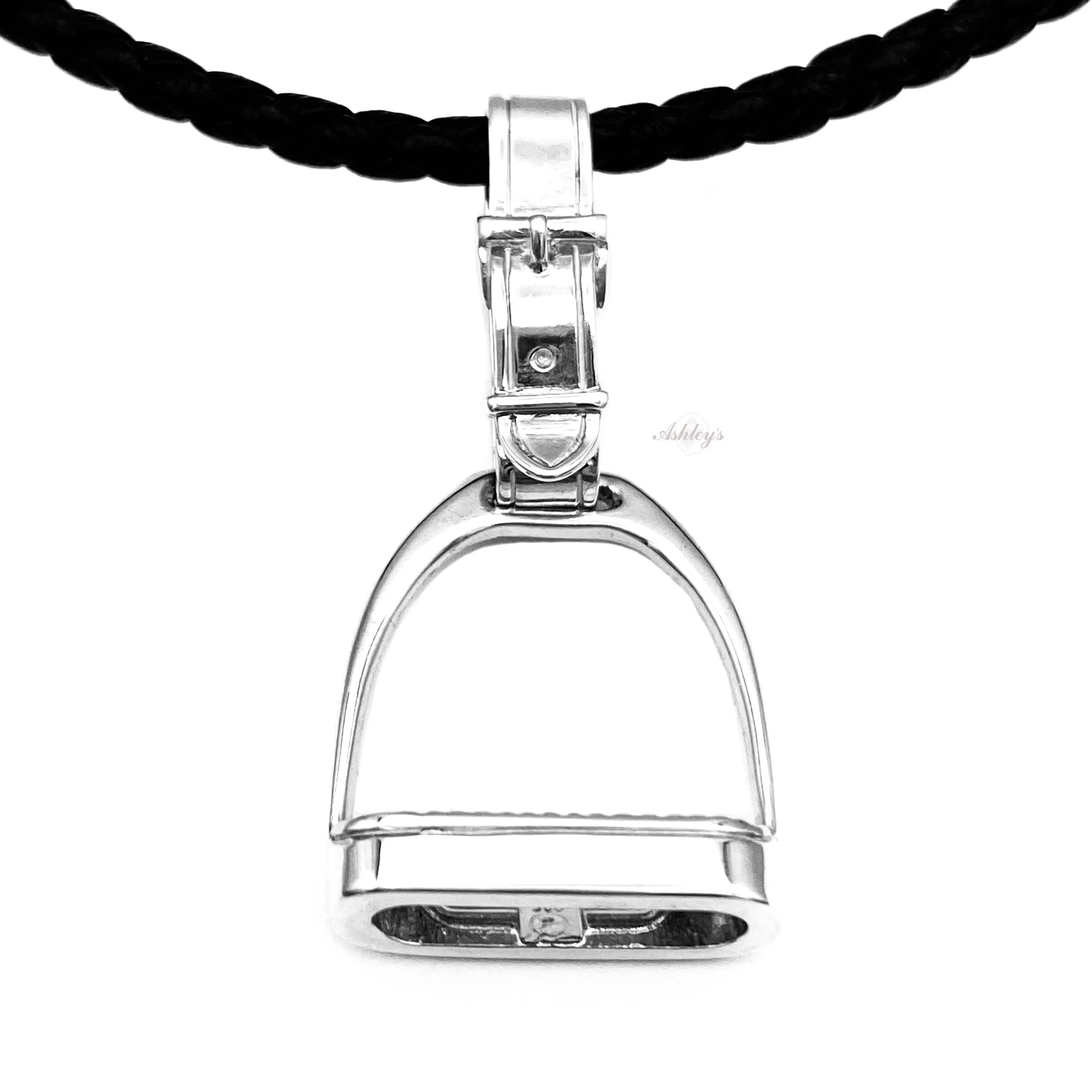 Stirrup Necklace, Sterling Silver (Large)