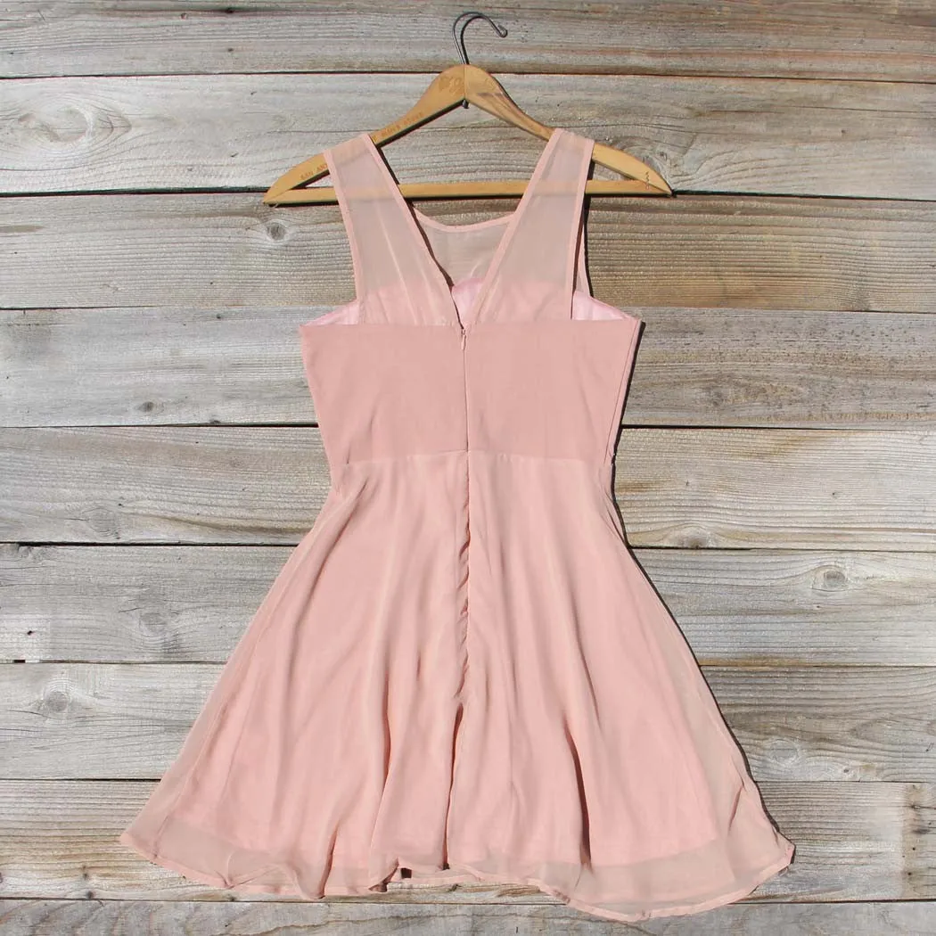 Stone Spell Beaded Dress in Dusty Pink