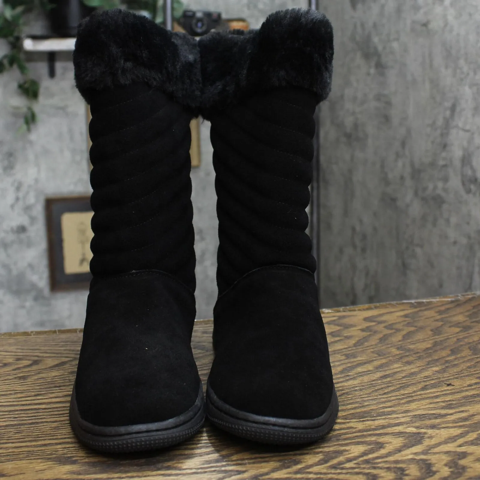 Style & Co. Womens Novaa Suede Winter & Snow Boots 10013336000 Black 10M