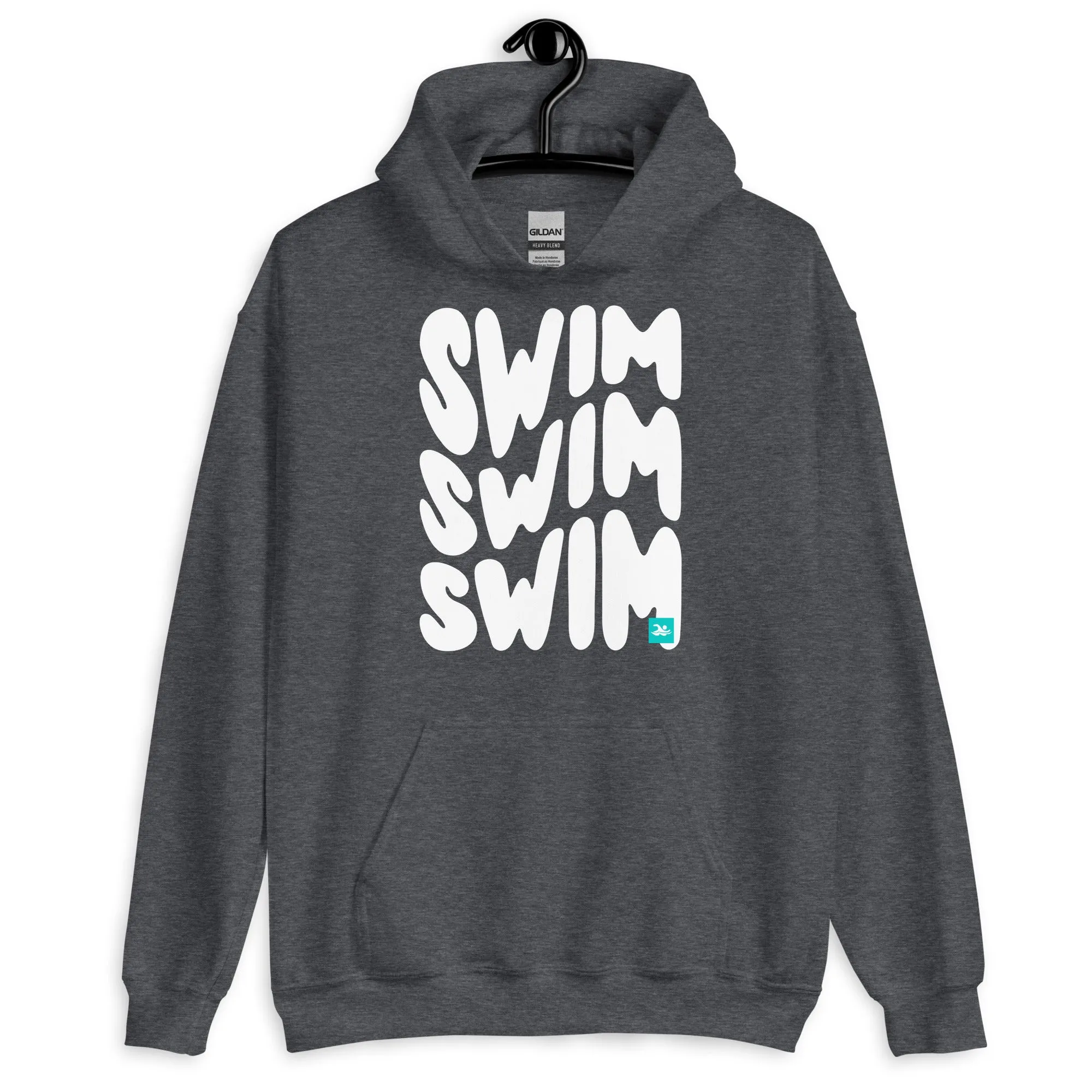 Swim Repeat Retro Warped Text Pullover Hoodie