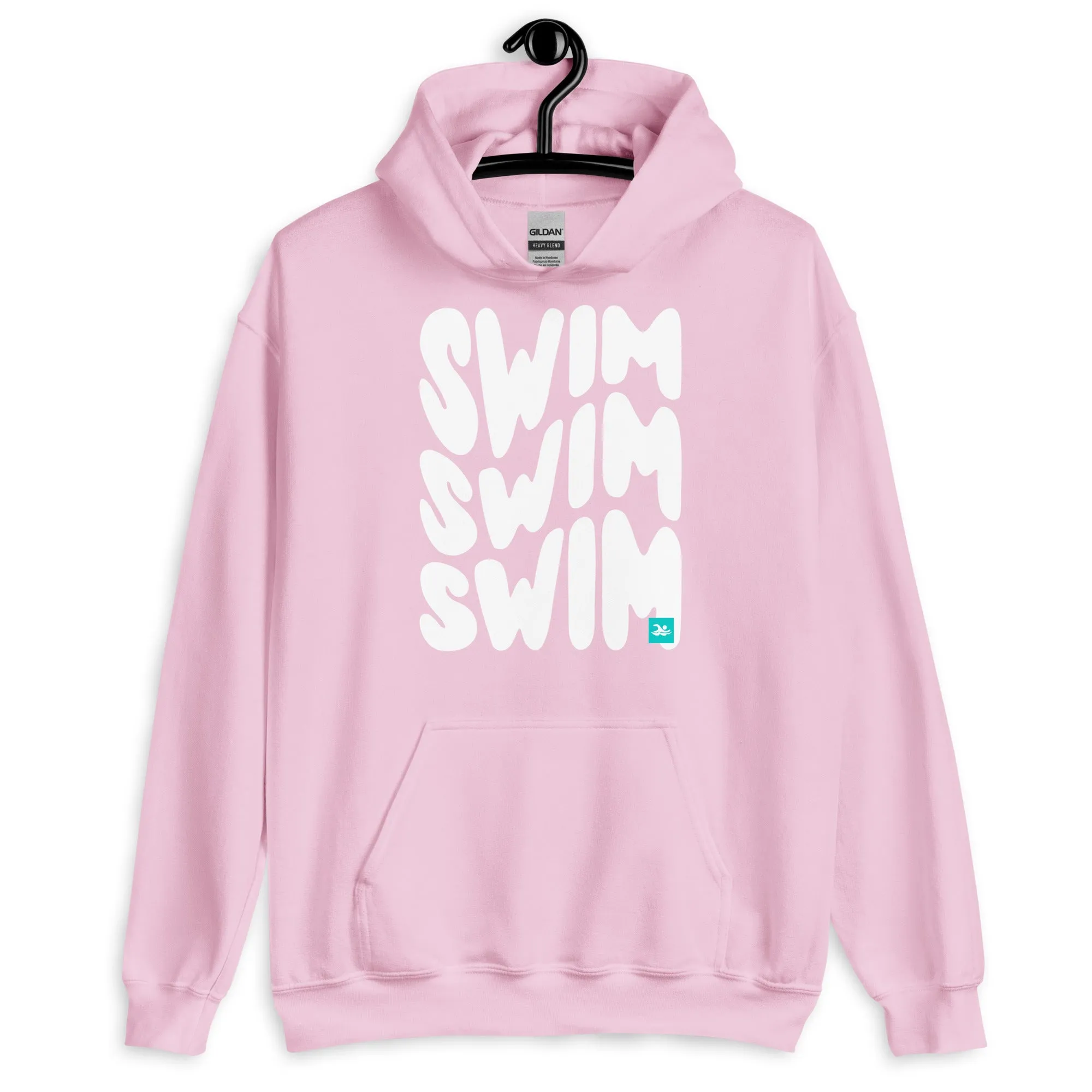 Swim Repeat Retro Warped Text Pullover Hoodie