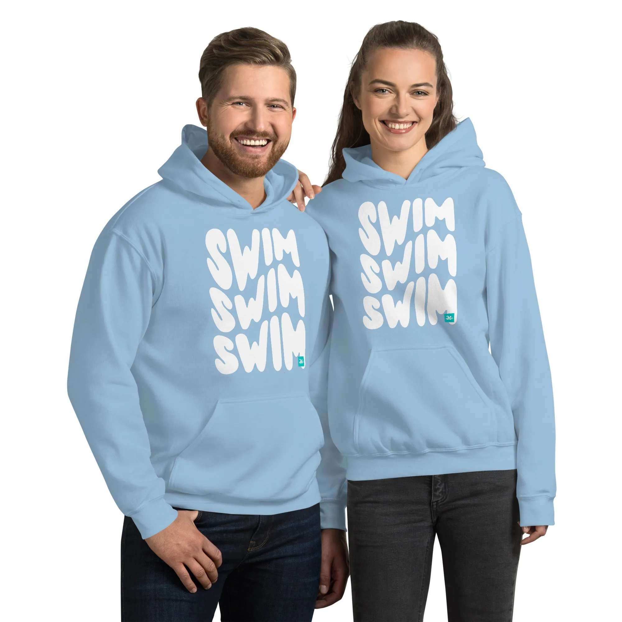 Swim Repeat Retro Warped Text Pullover Hoodie