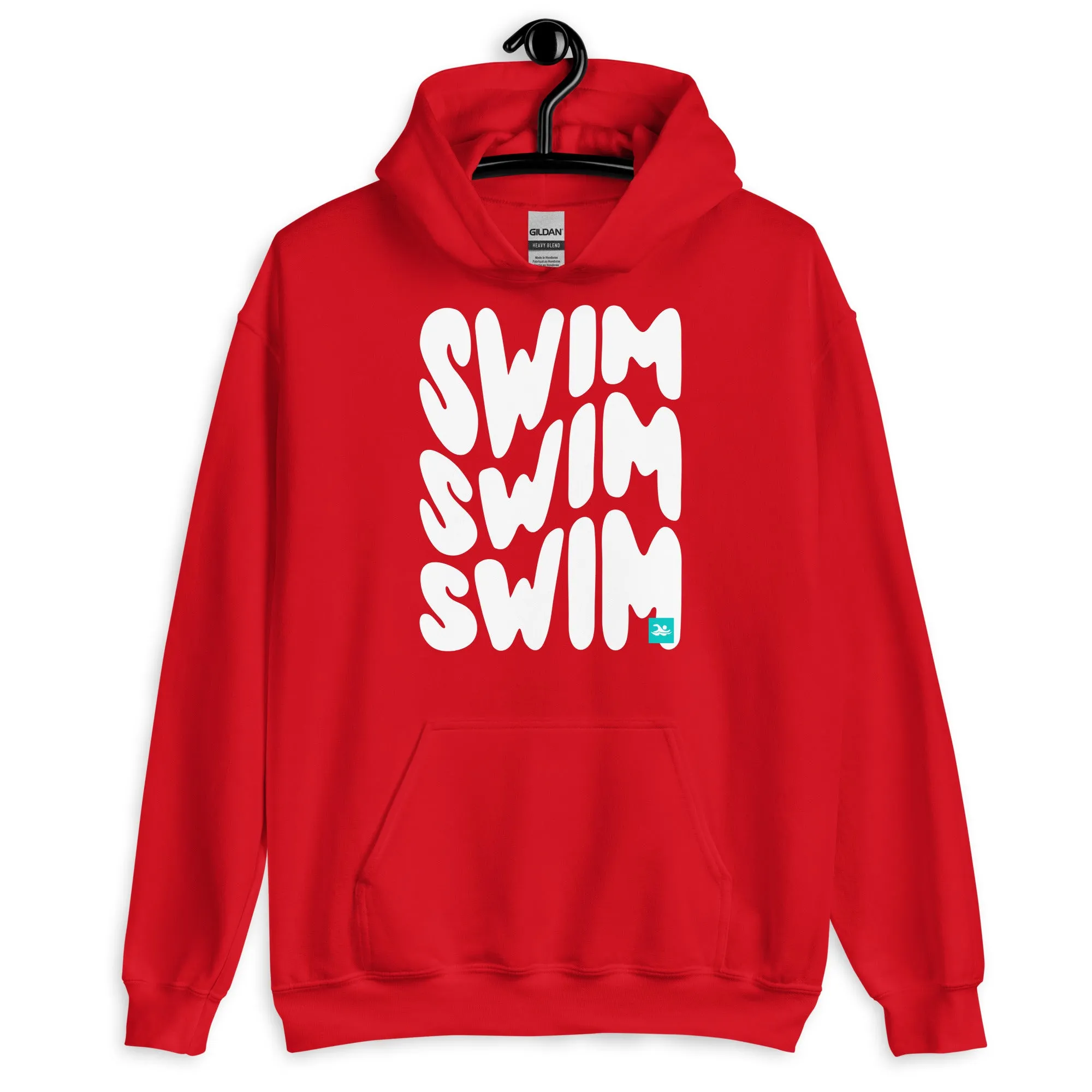 Swim Repeat Retro Warped Text Pullover Hoodie