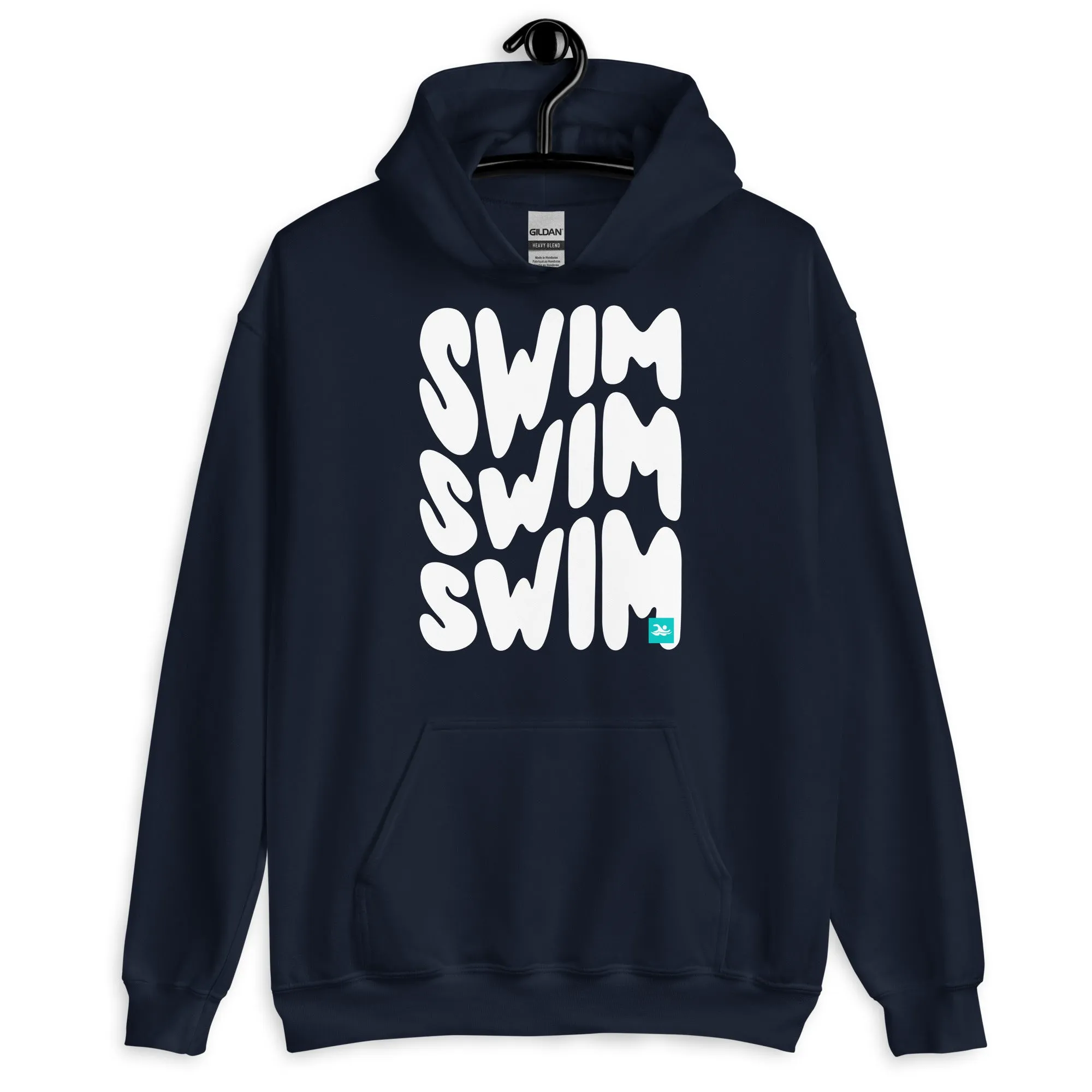 Swim Repeat Retro Warped Text Pullover Hoodie
