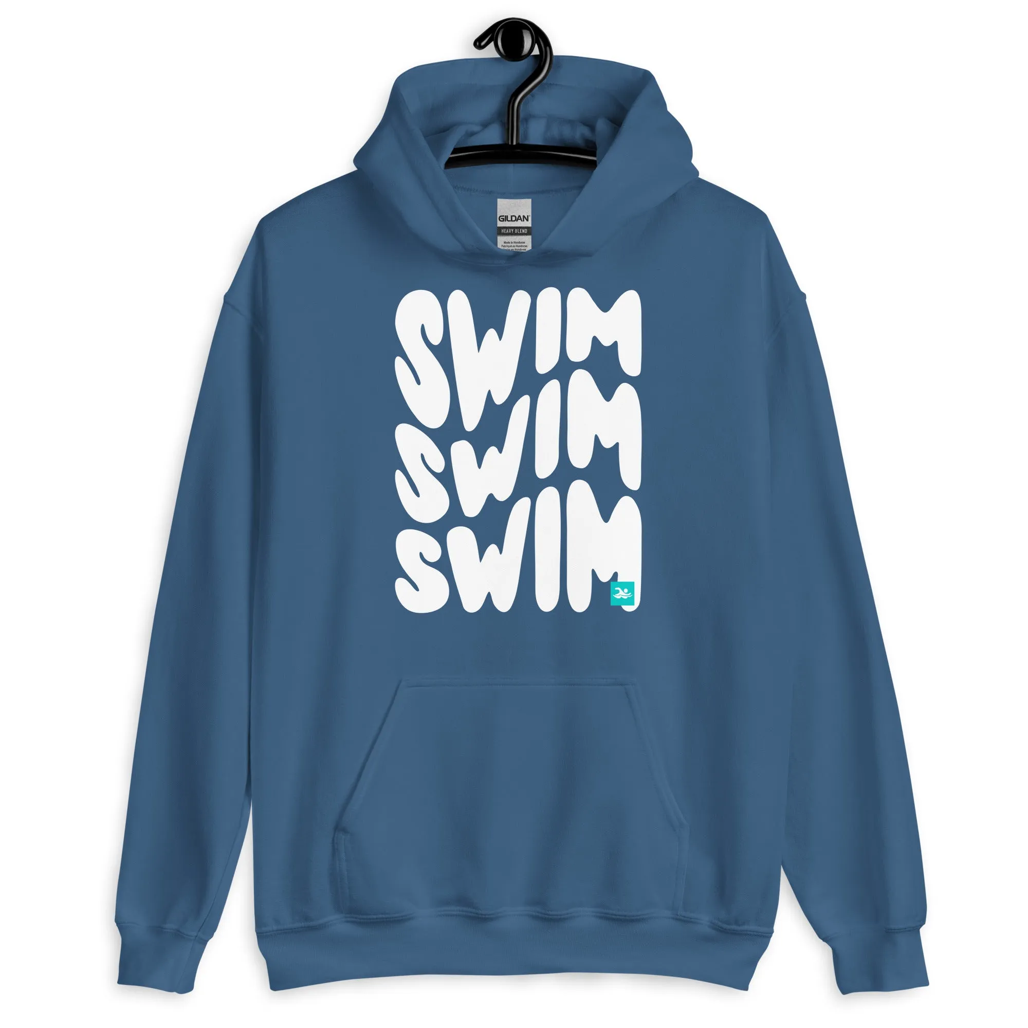 Swim Repeat Retro Warped Text Pullover Hoodie