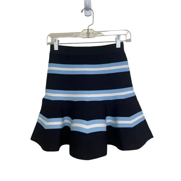 Tanya Taylor Striped Rivka Knit Mini Swing Skirt Size XXS NWT