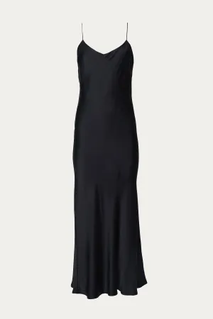 THE LYON SILK-SATIN MAXI DRESS