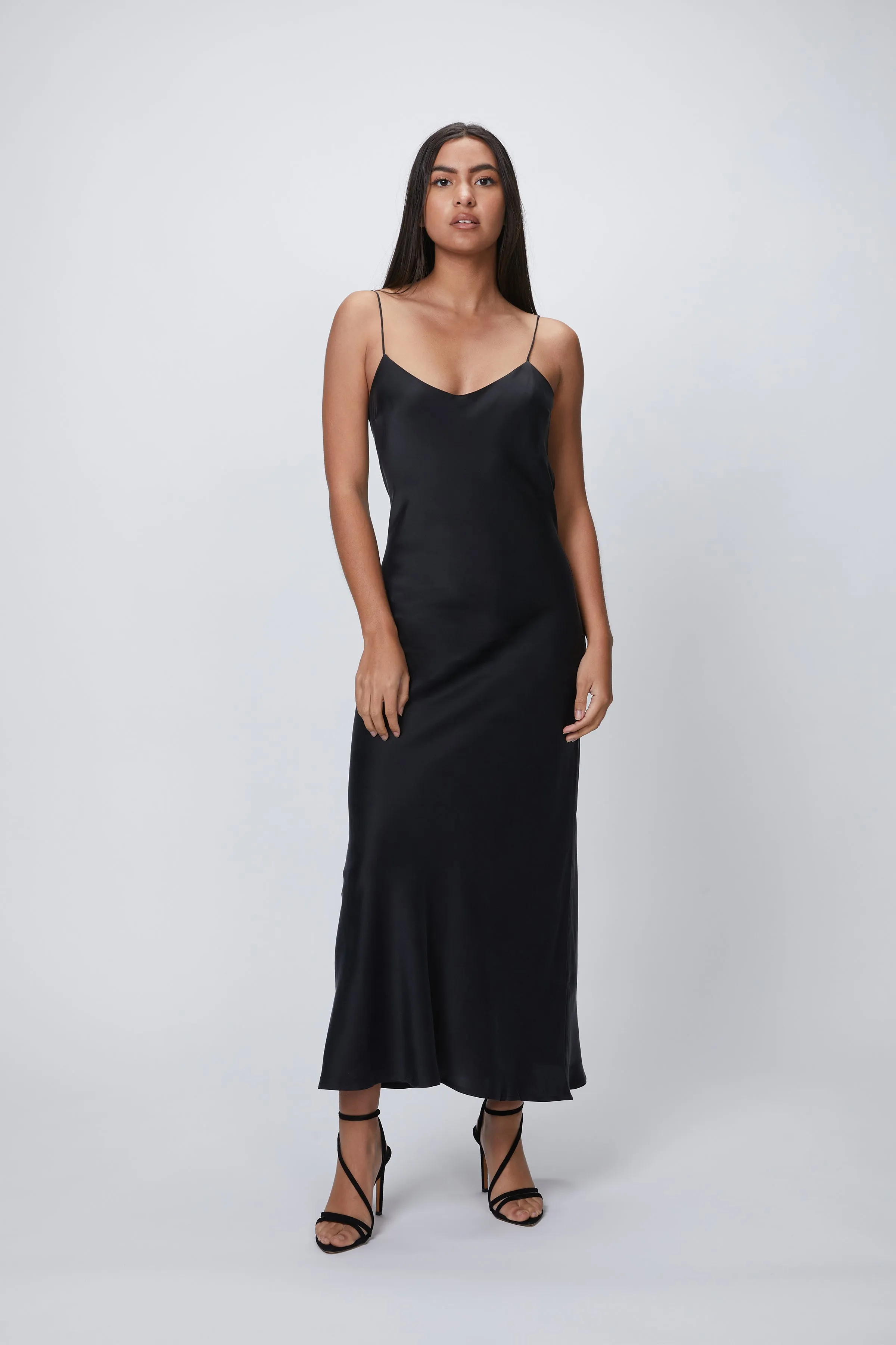 THE LYON SILK-SATIN MAXI DRESS