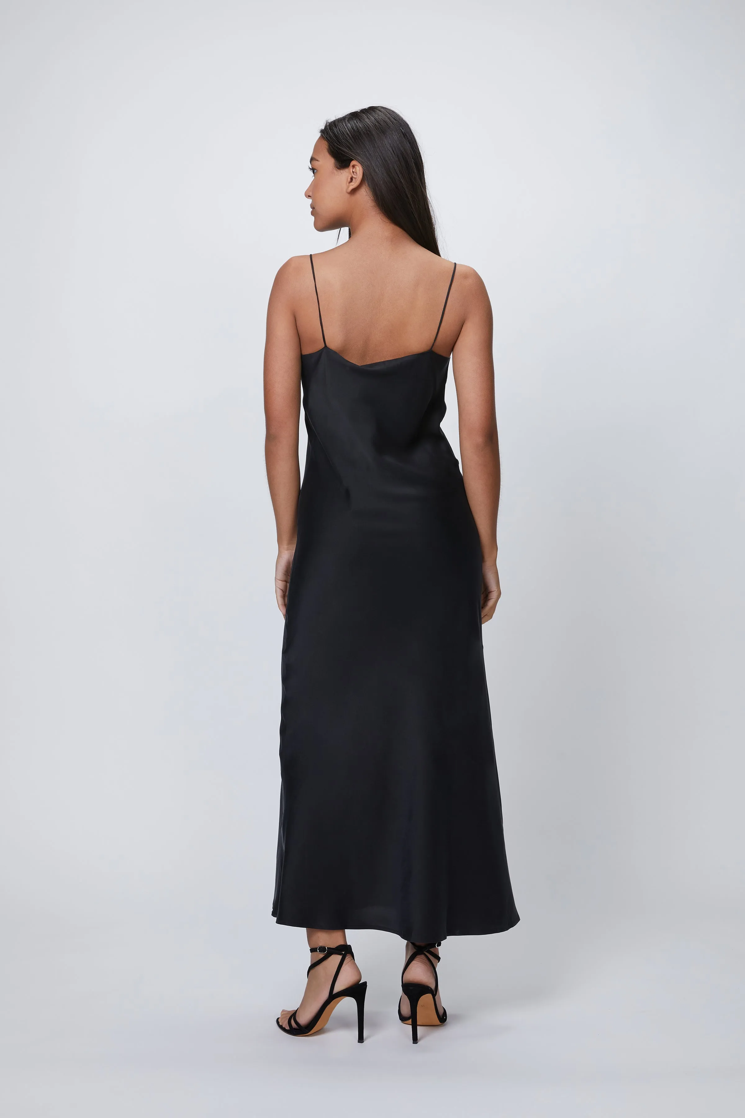 THE LYON SILK-SATIN MAXI DRESS