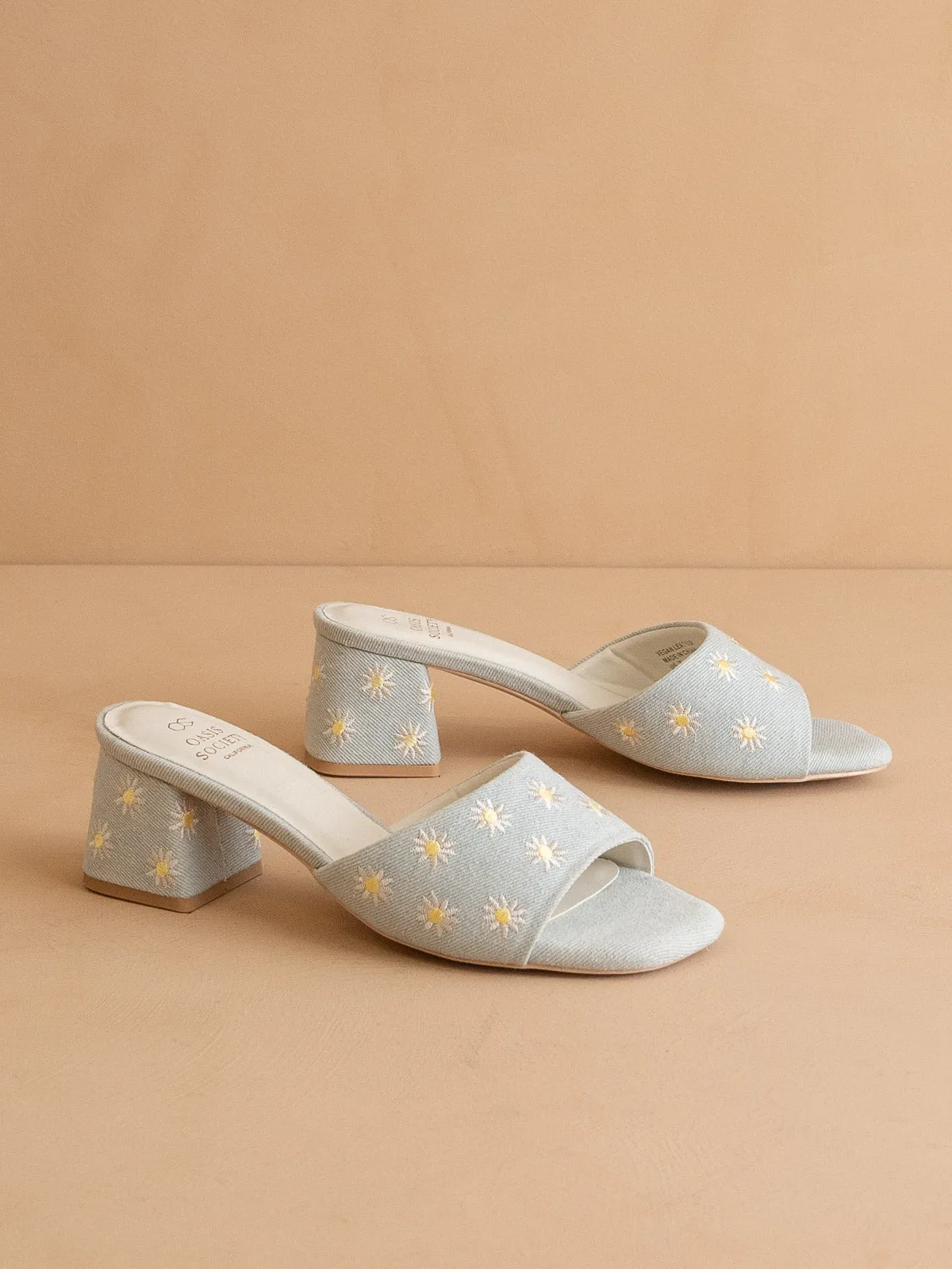 The Olive | Denim Low heeled sandal