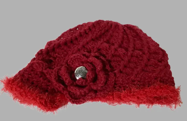 THE ROUGE RED ALPACA HAT, woman's size 22, beanie crochet hat, stocking stuffer, for her,