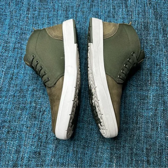 Timberland Davis Square Chukka Leather and Canvas Boots in Olive Green