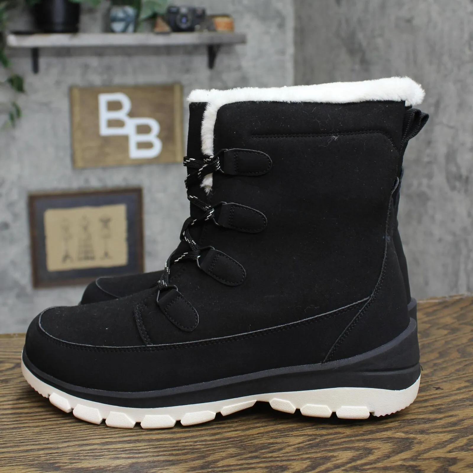 Universal Thread Women's Corie Winter Hiker Boots 88236081 Jet Black 12M