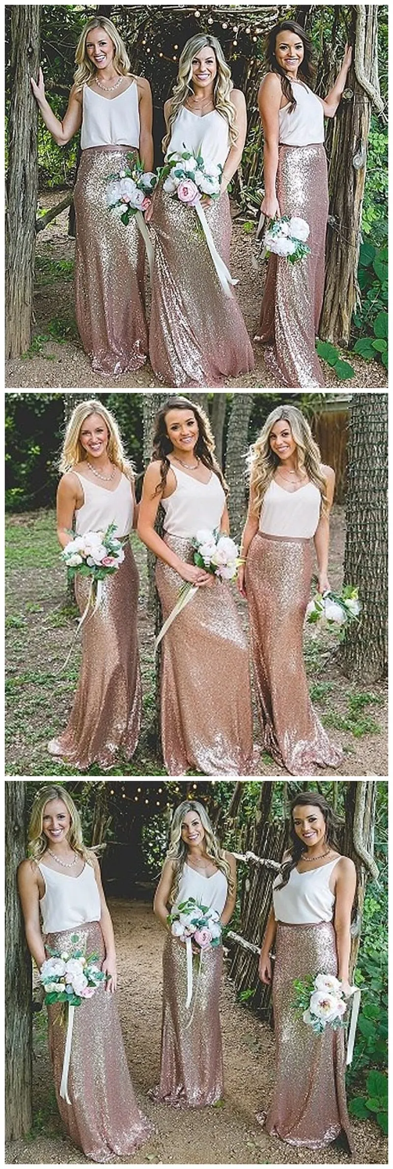V Neck Casual Long Mermaid Sequin Cheap Bridesmaid Dresses Online, WGY0305